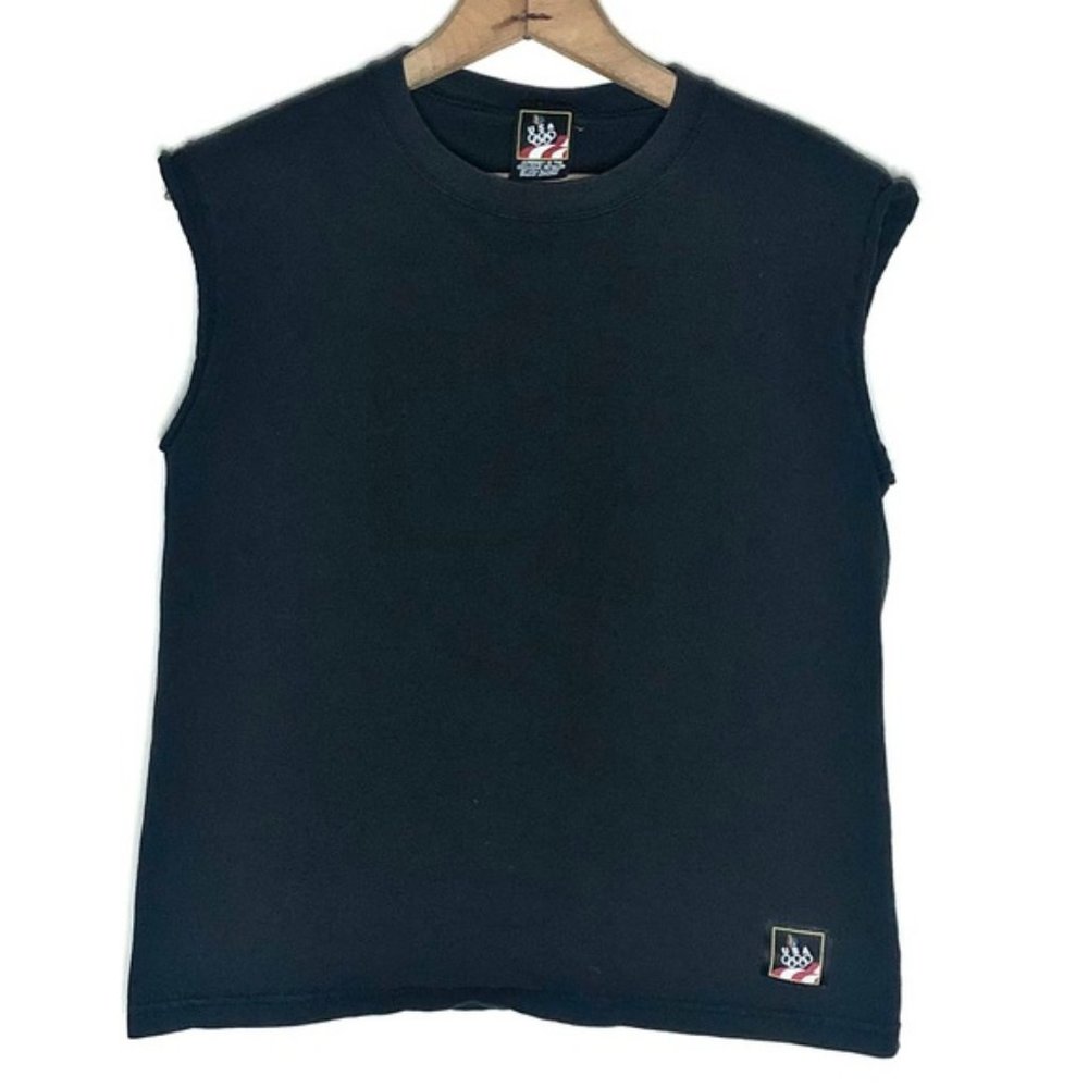 Charcoal Gray Olympic Cut Off Muscle Tee Size XS